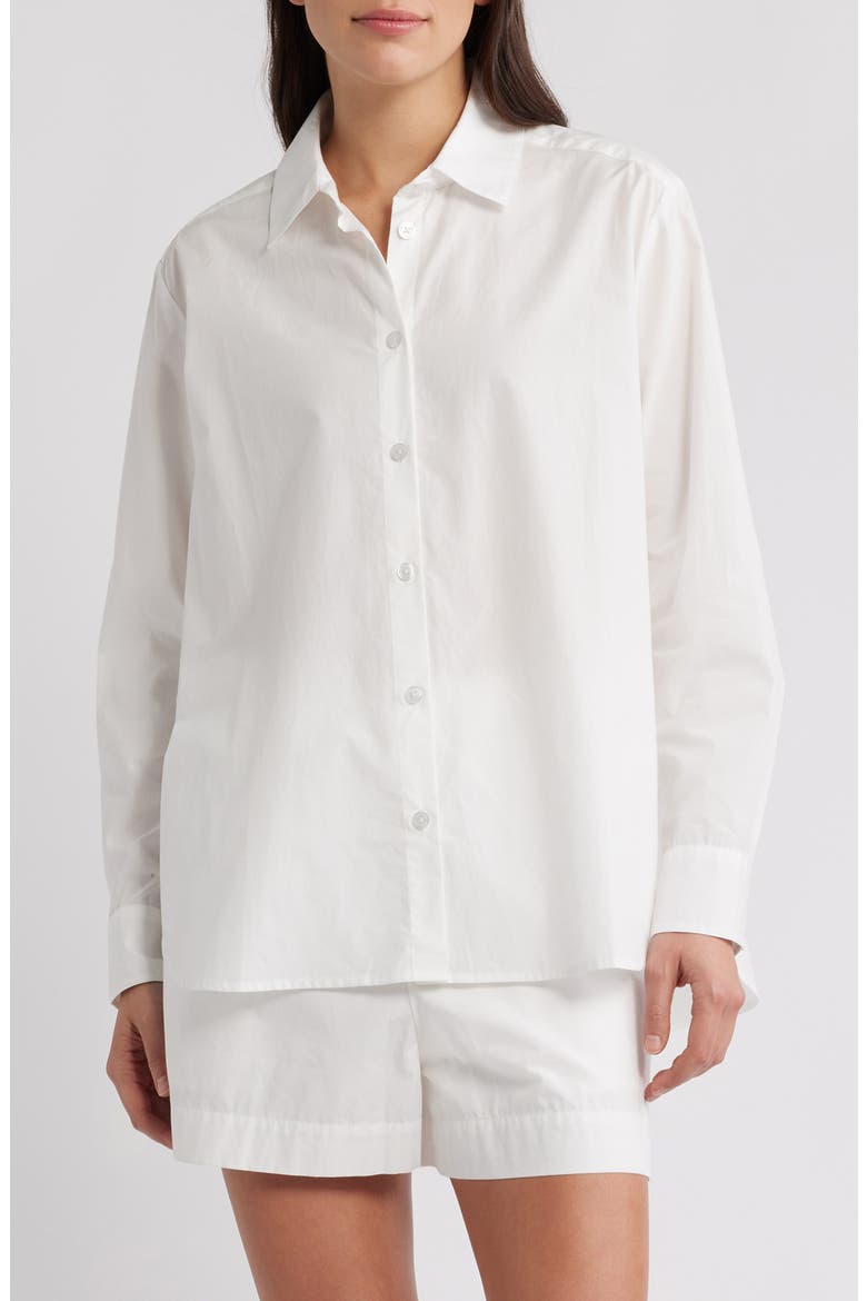 Rhodes Poplin Button-Up Shirt, Main, color, SUMMER WHITE