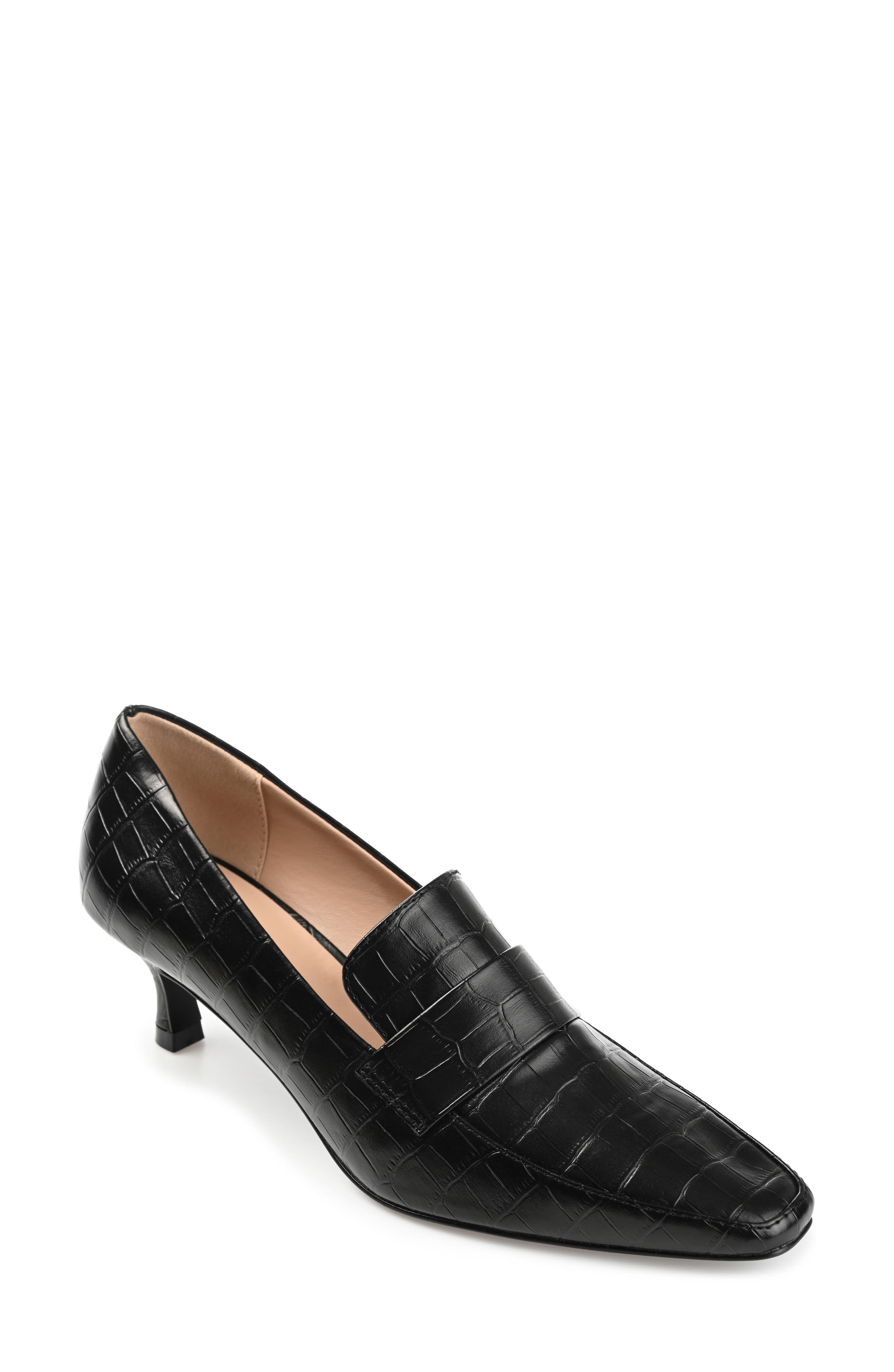 Journee Collection Celina Loafer Pump - Wide Width, Main, color, Black