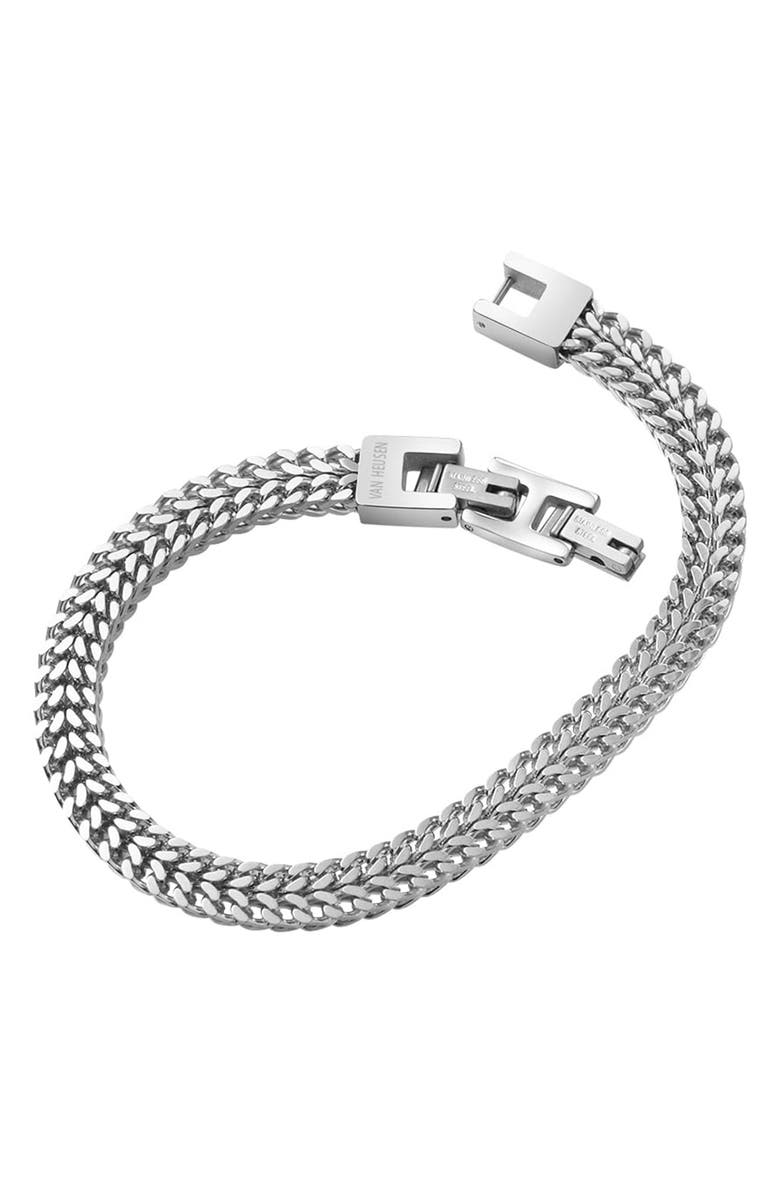 VAN HEUSEN Men's Franco Chain Bracelet, Alternate, color, Silver