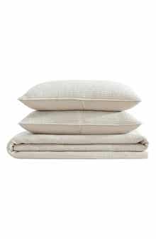 Nautica Seashore Stitch Queen Quilt Sham Set