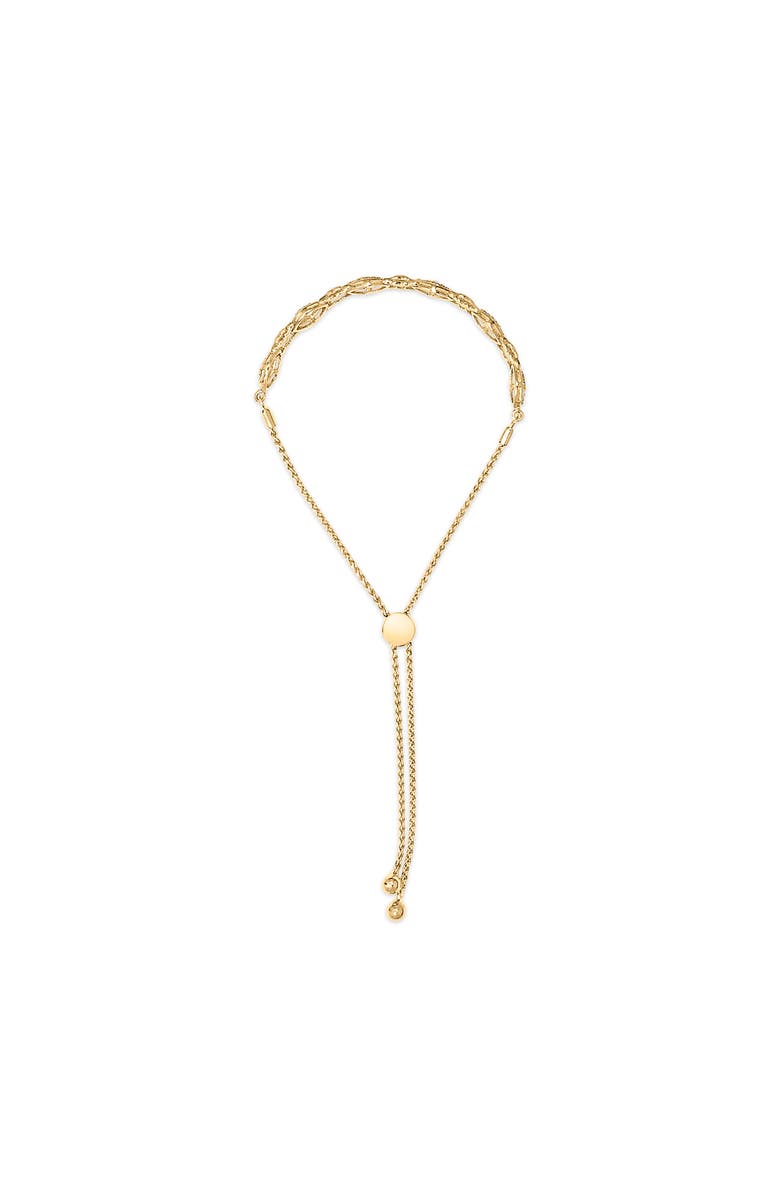 Haus of Brilliance Silver Diamond Accent Alternating Marquise Shape and Heart Links Bolo Bracelet, Alternate, color, Yellow Gold Over Silver