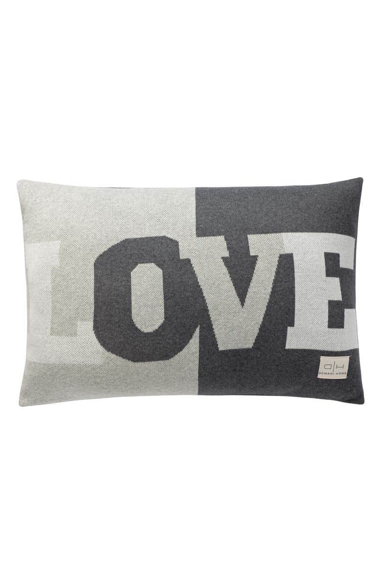 Domani Home Love Accent Pillow, Main, color, Gray
