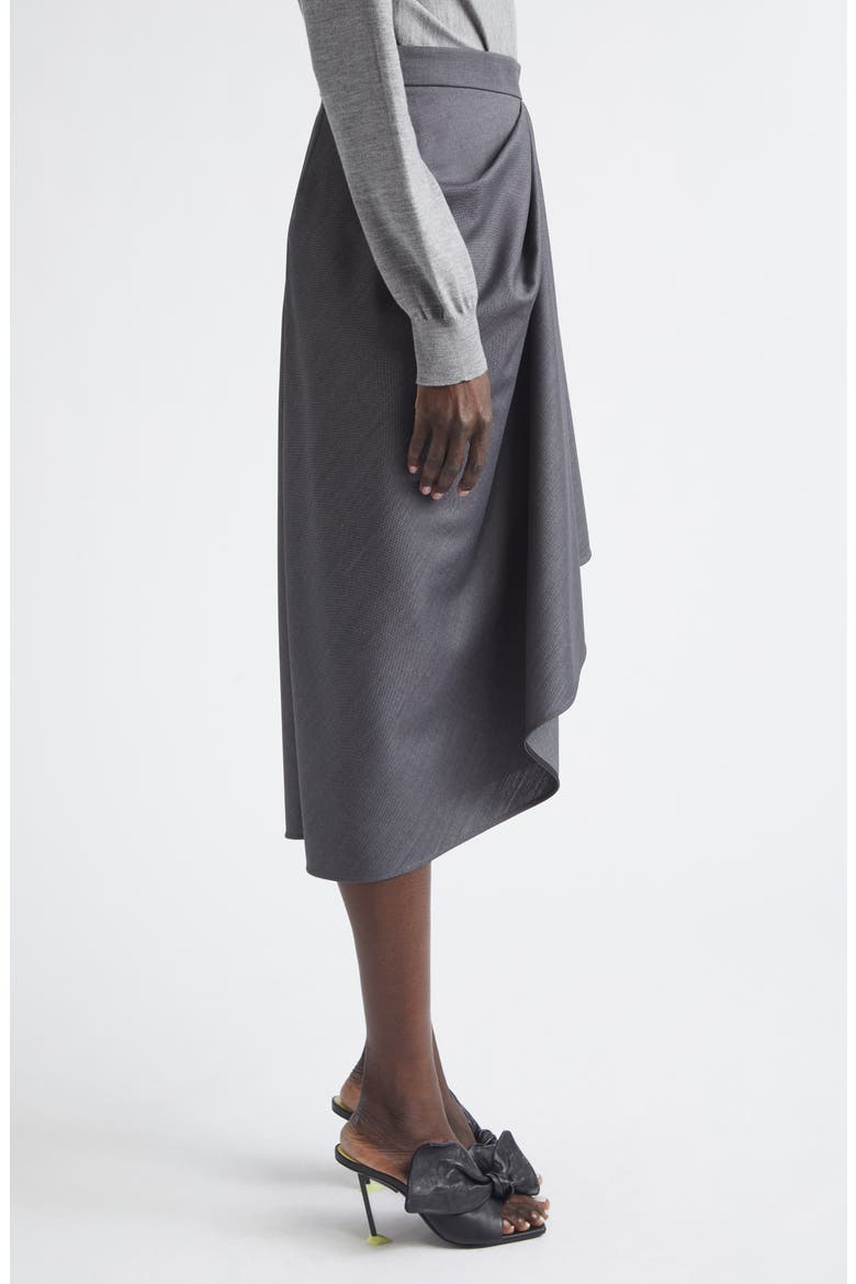 Draped Wool & Mohair Blend Midi Skirt, Alternate, color, GREY MIX
