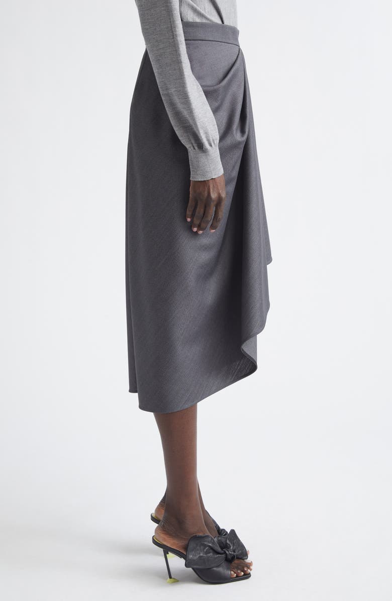 Givenchy Draped Wool & Mohair Blend Midi Skirt, Alternate, color, Grey Mix