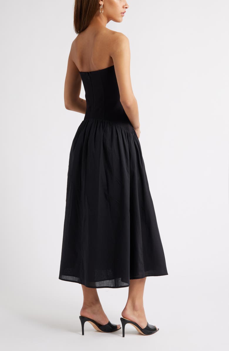 Curved Waist Strapless Maxi Dress
