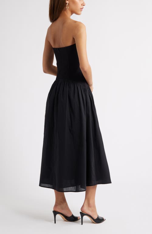Open Edit Curved Waist Strapless Maxi Dress