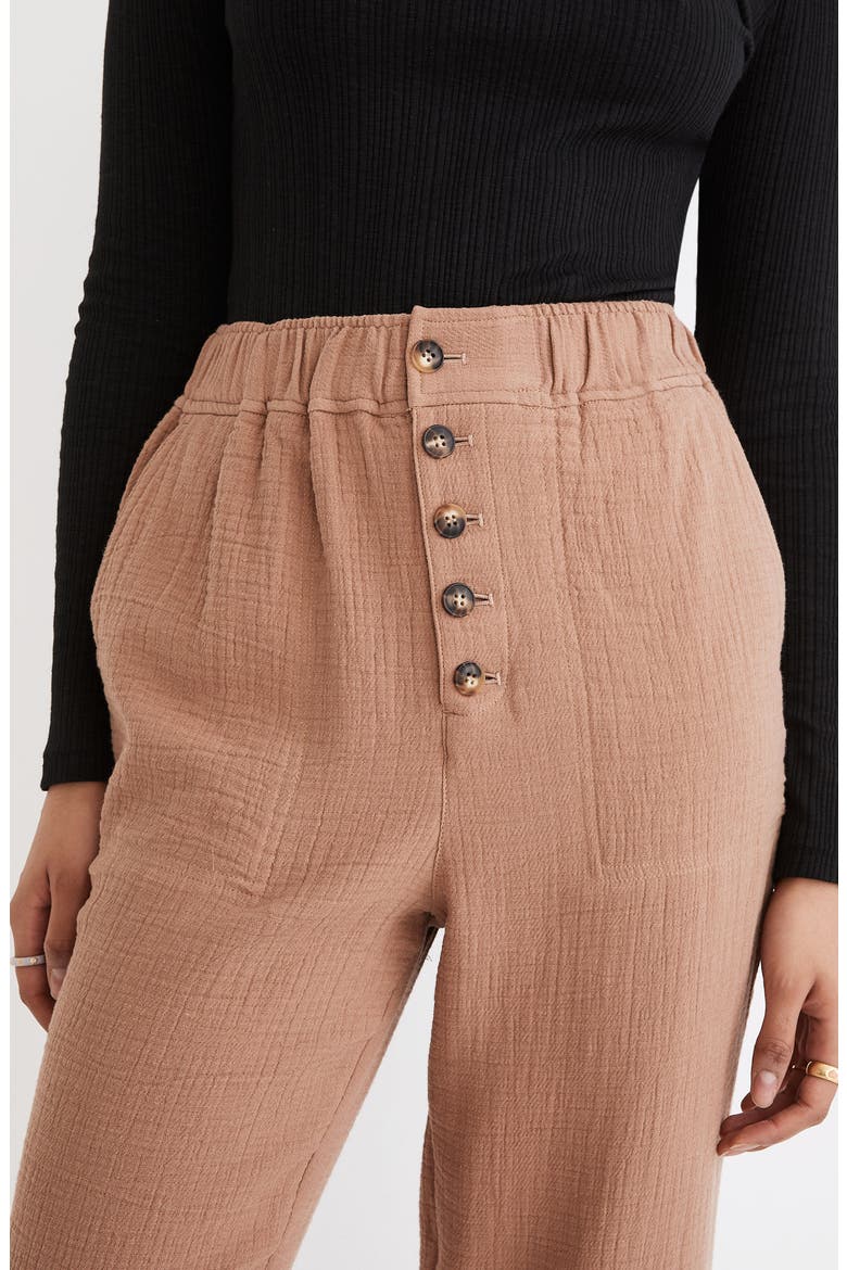 Women's High Waist Tapered Cotton Blend Pants, Alternate, color, FADED EARTH