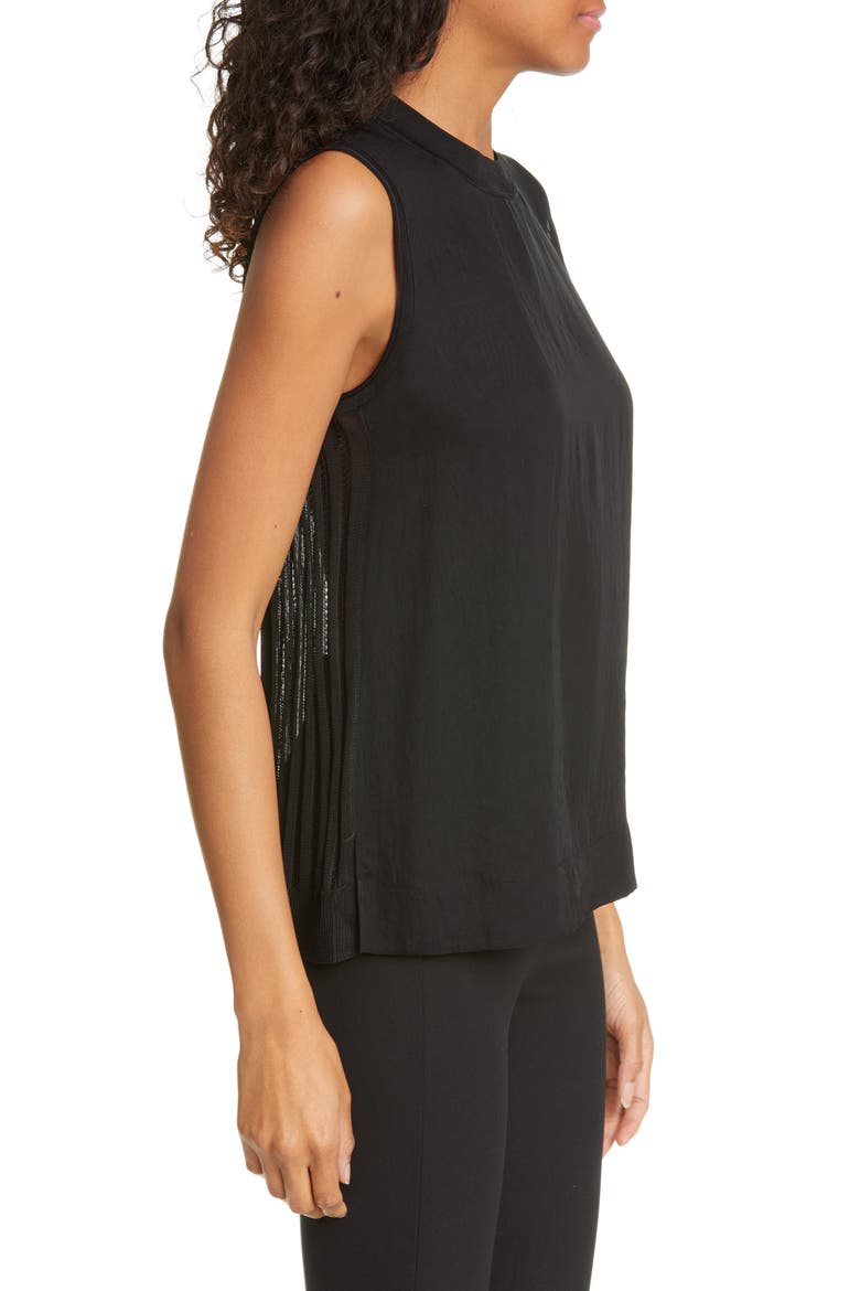 Alisha Rib Openwork Back Tank, Alternate, color, BLACK