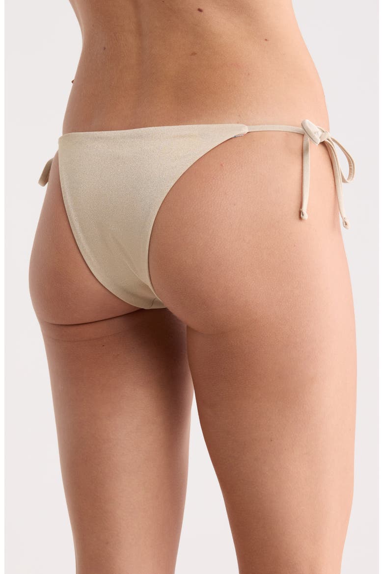 Sunning Shimmer Side Tie Bikini Bottoms, Alternate, color, WHITE