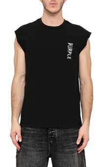 Textured Logo Cotton Muscle Tee