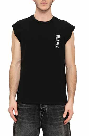 Textured Logo Cotton Muscle Tee
