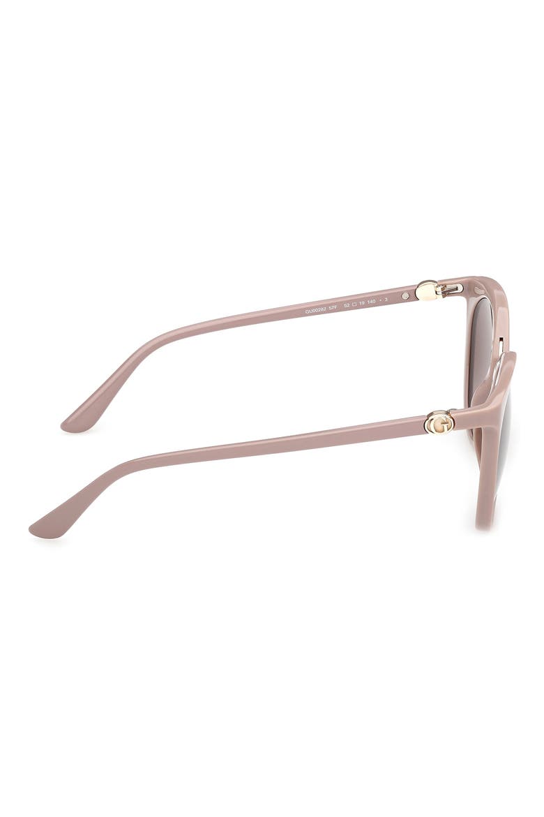 Round Sunglasses, Alternate, color, SHINY BEIGE / GRADIENT BROWN