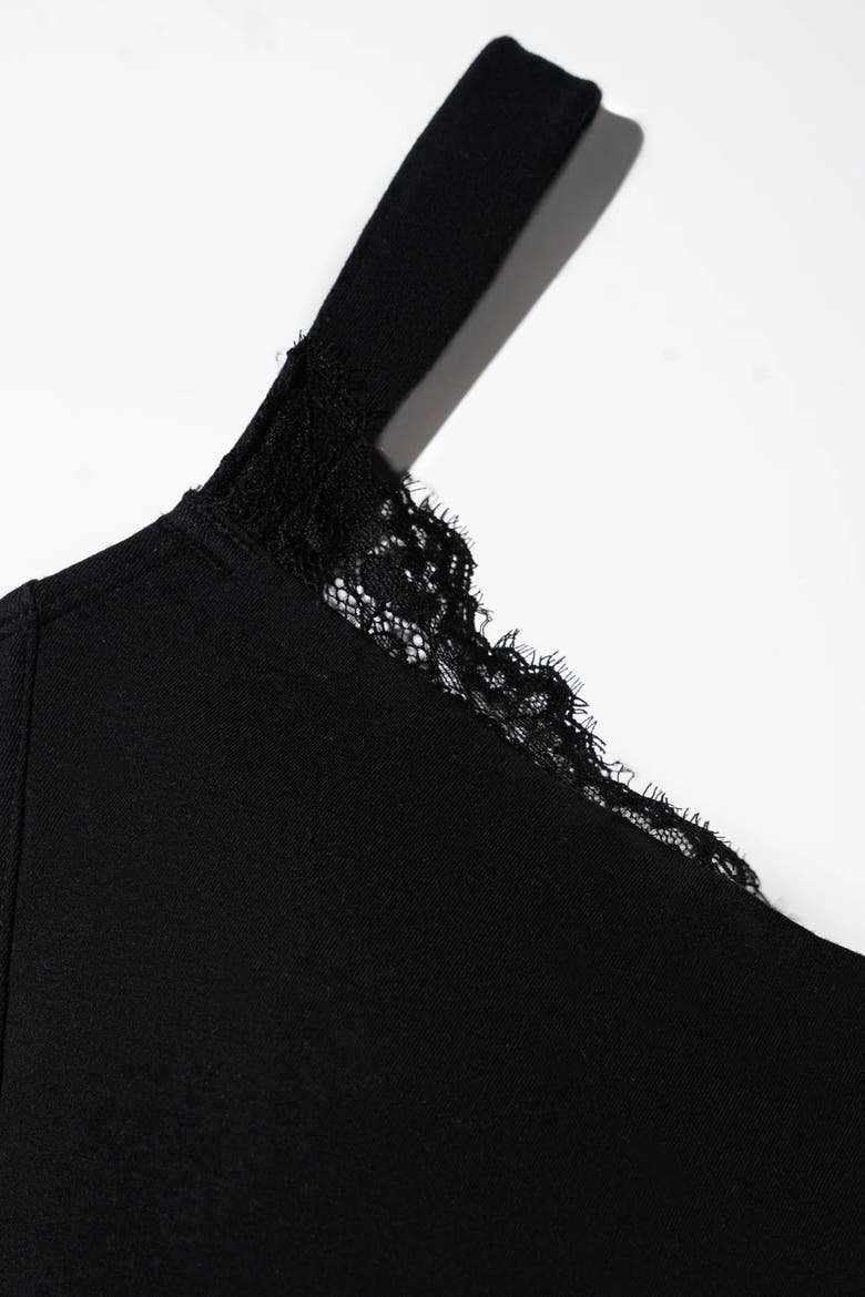 Mega Sculpting Corseted Cami Top, Alternate, color, Black/Lace black