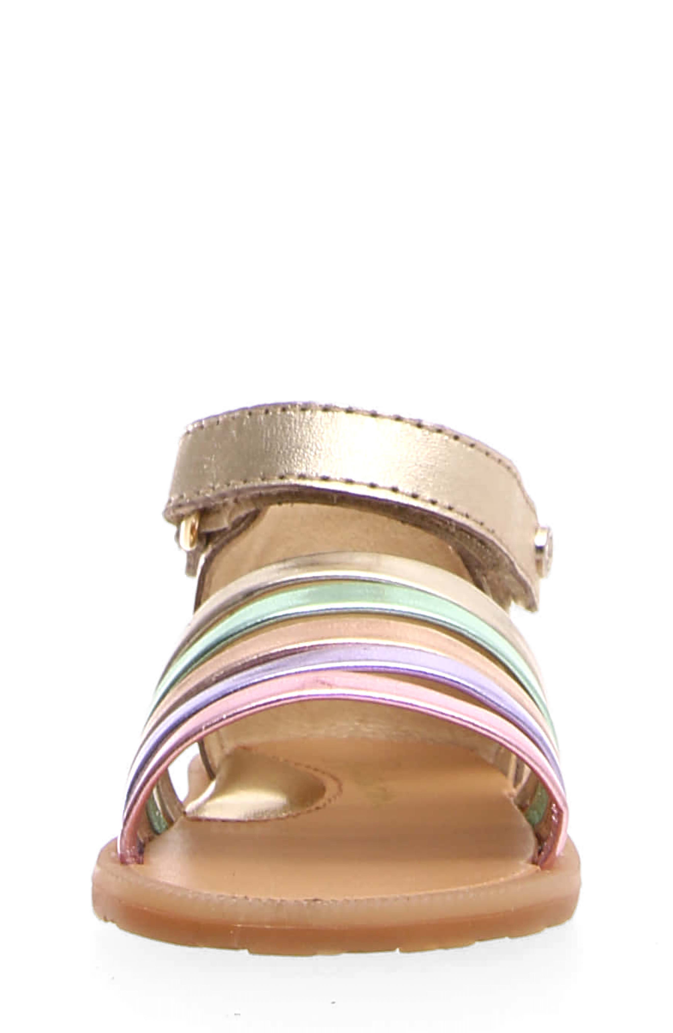 Kids' Rubino Metallic Sandal, Alternate, color, GOLD/ RAINBOW MUTLI