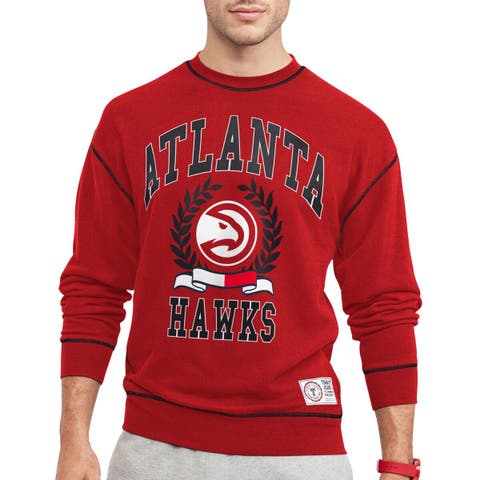 Men's Tommy Jeans Red Atlanta Hawks Peter French Terry Pullover Sweatshirt