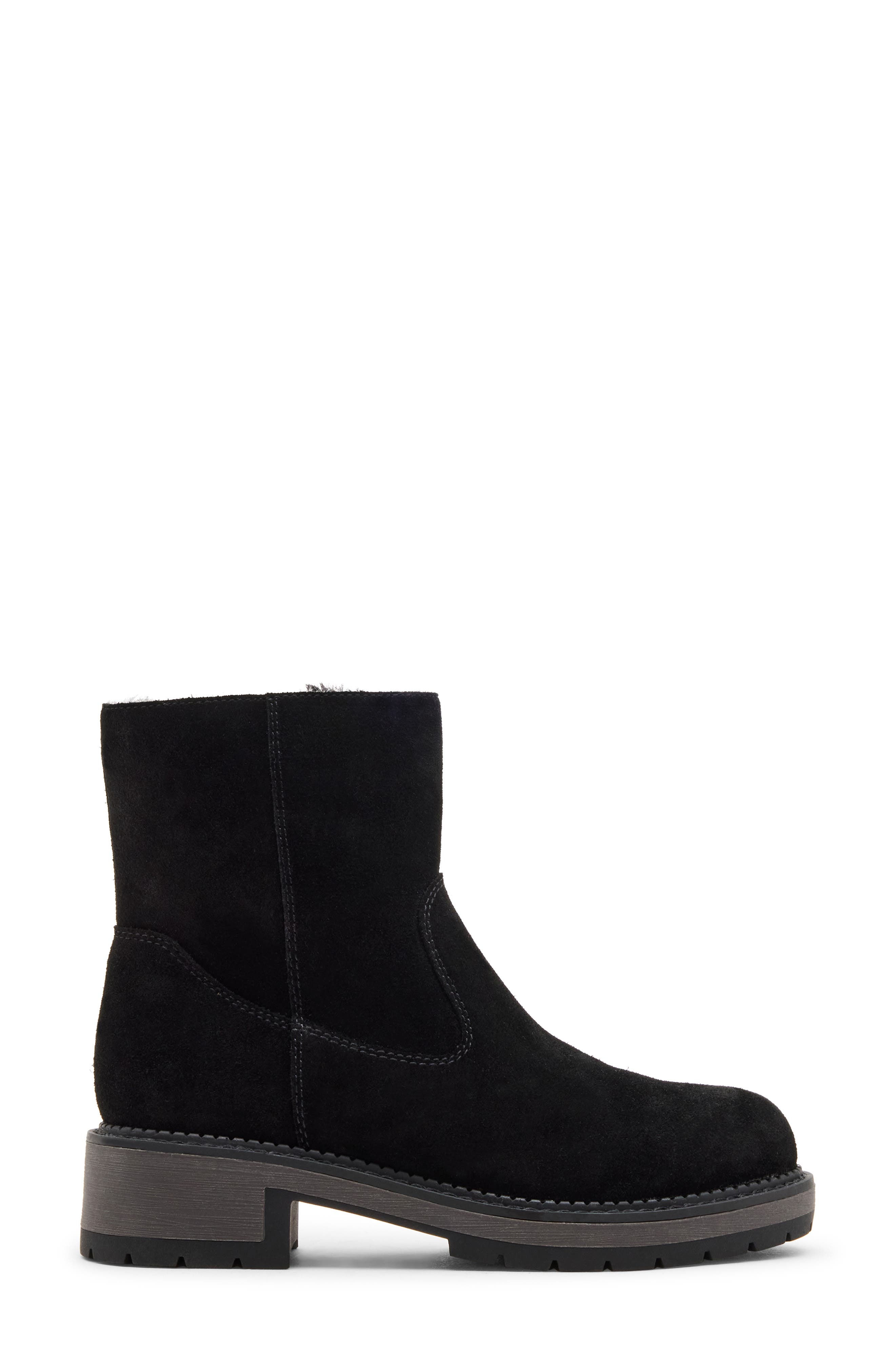 Blondo Nikkie Waterproof Suede Faux Fur Lined Boot, Alternate, color, Black Suede