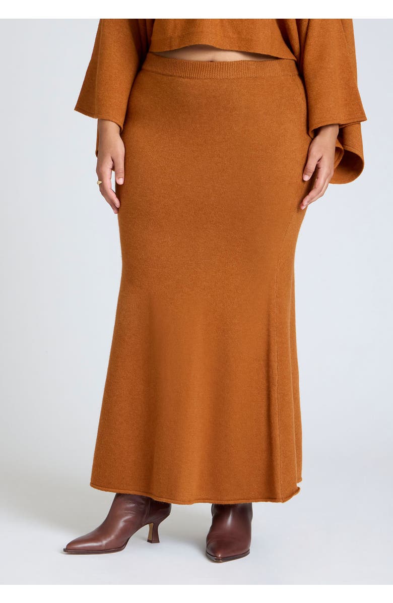 ELOQUII Sweater Maxi Skirt, Alternate, color, Gingersnap