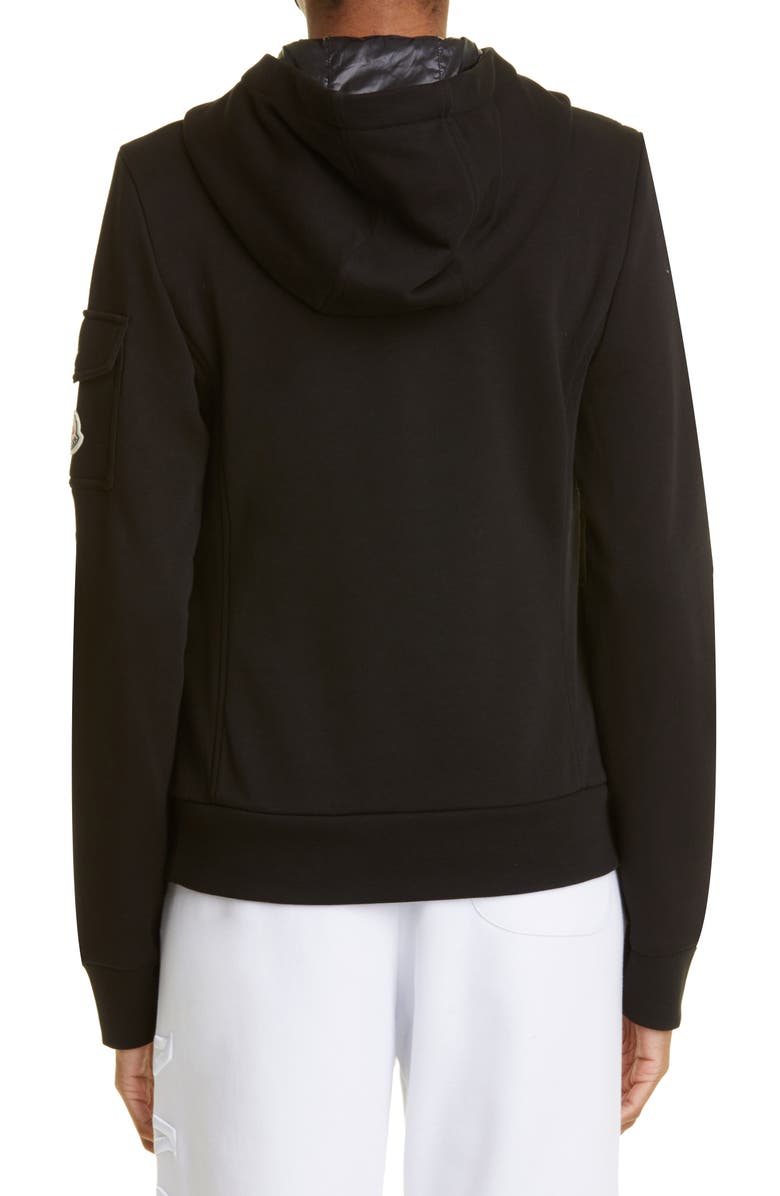 Moncler Hooded Mixed Media Puffer Jacket, Alternate, color, 