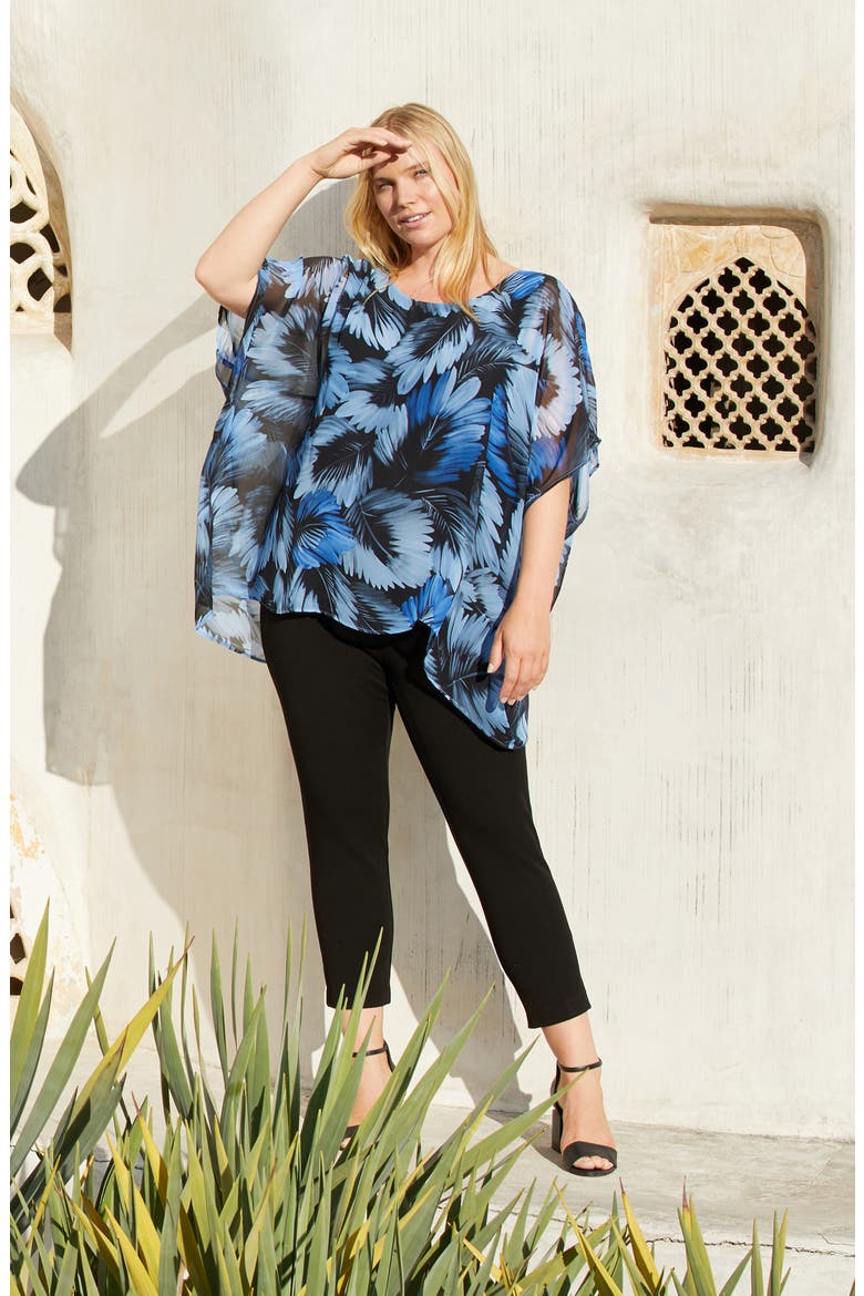 Layered Scarf Print Chiffon Top, Alternate, color, PRINT