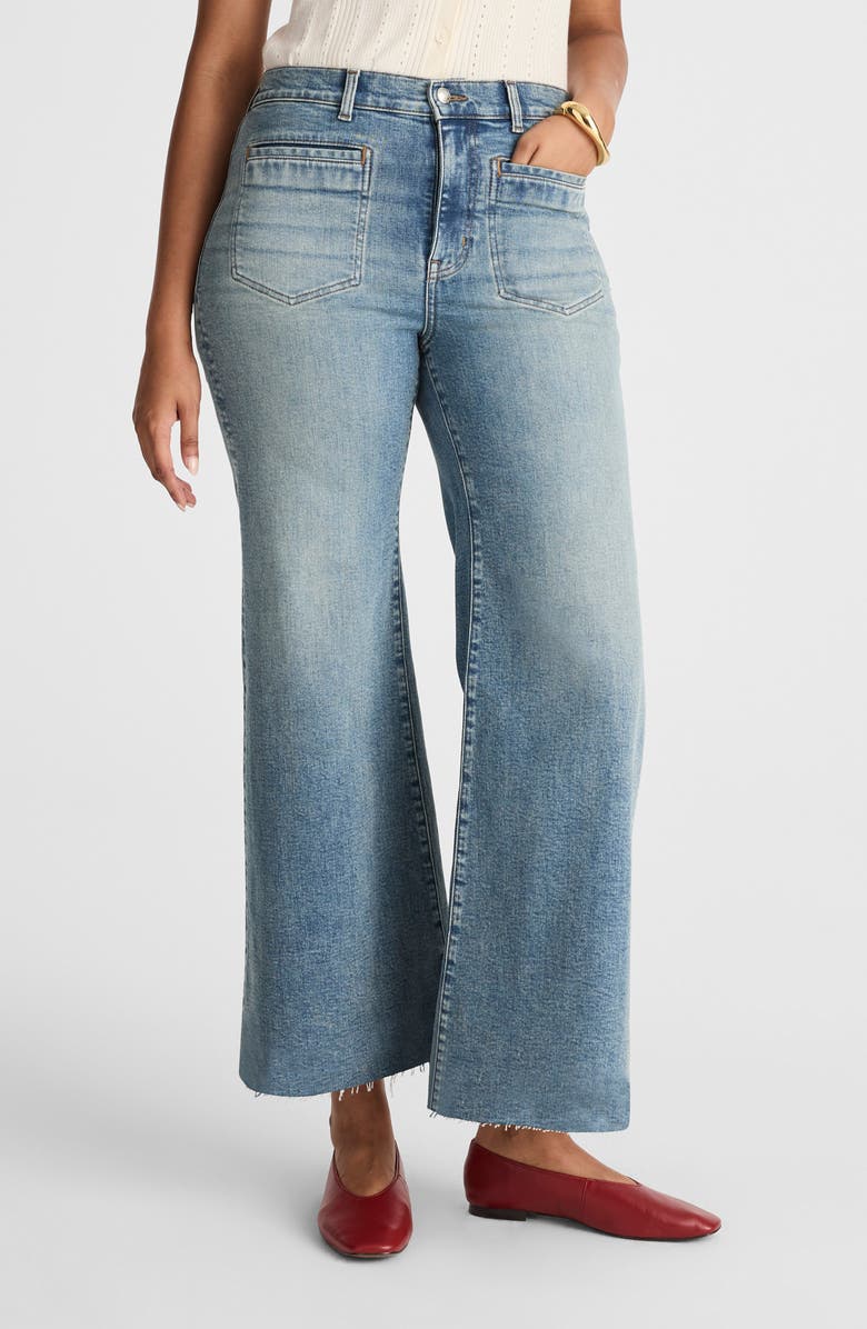 Madewell The Flared Wide Leg Crop Jeans, Main, color, Shalimar Wash