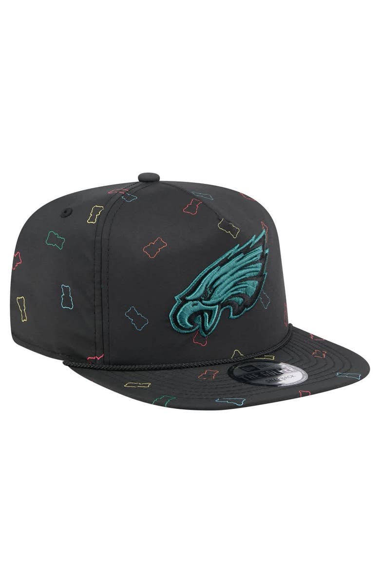 New Era Men's New Era Black Philadelphia Eagles Gummy Golfer Snapback Hat, Alternate, color, Black