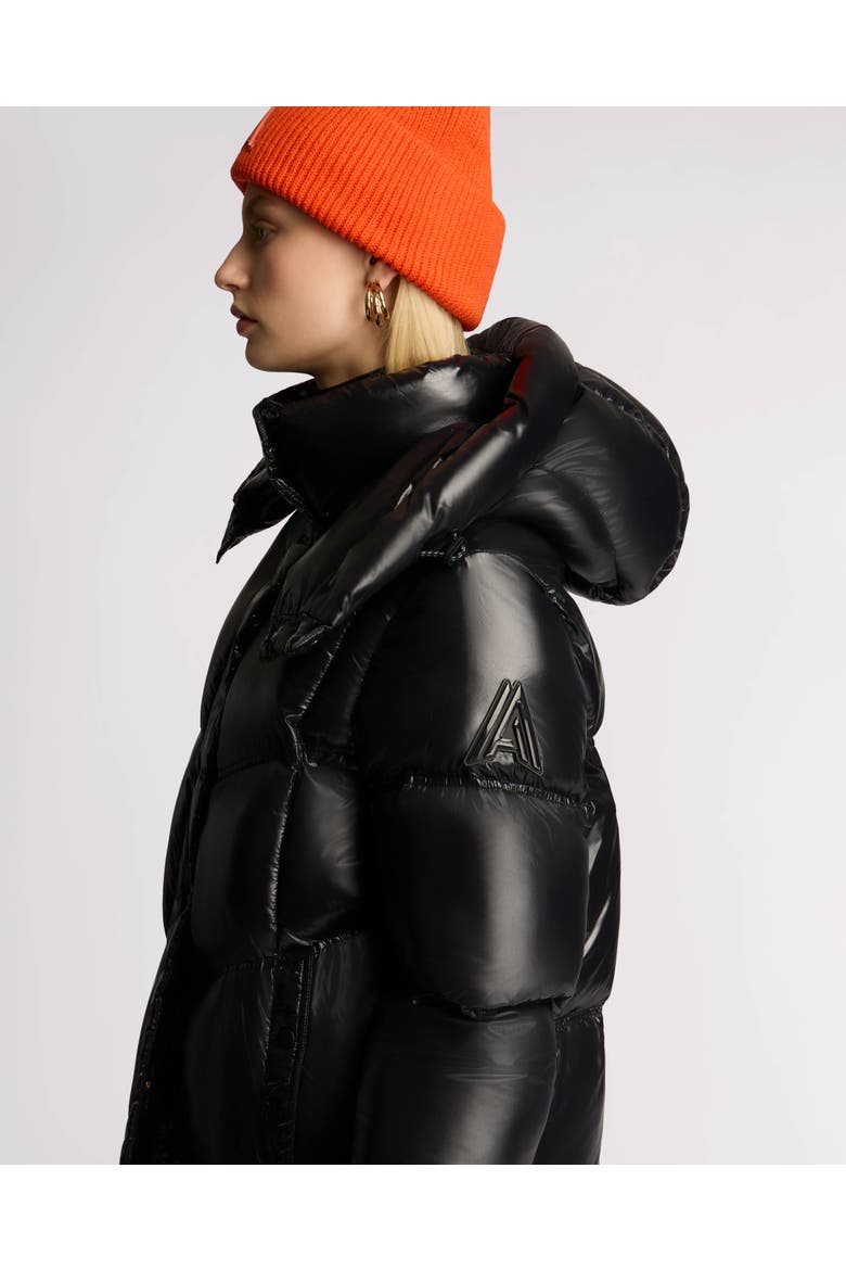 Meribel Quilted Maxi Puffer with Removable Hood, Alternate, color, Black
