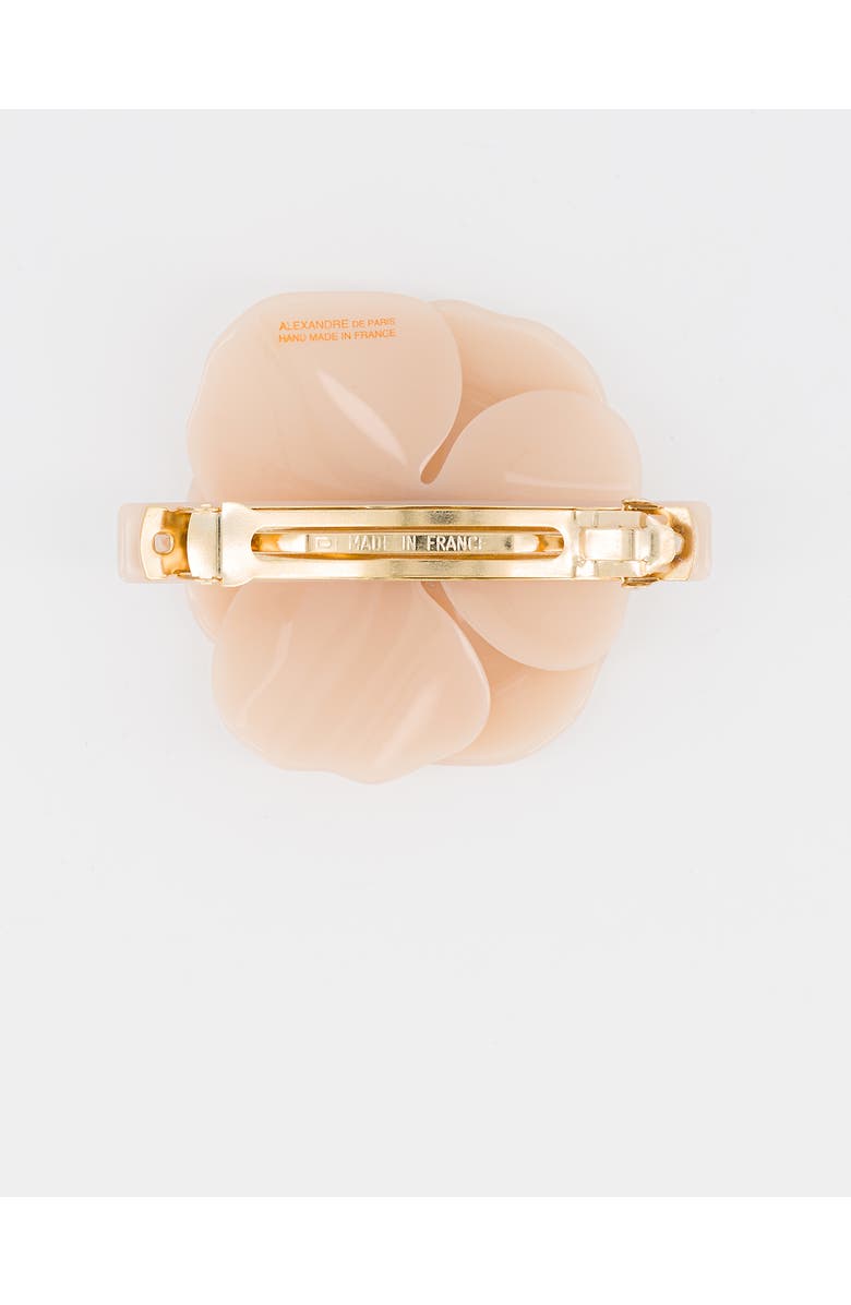 Alexandre de Paris Camelia acetate barette, Alternate, color, Beige