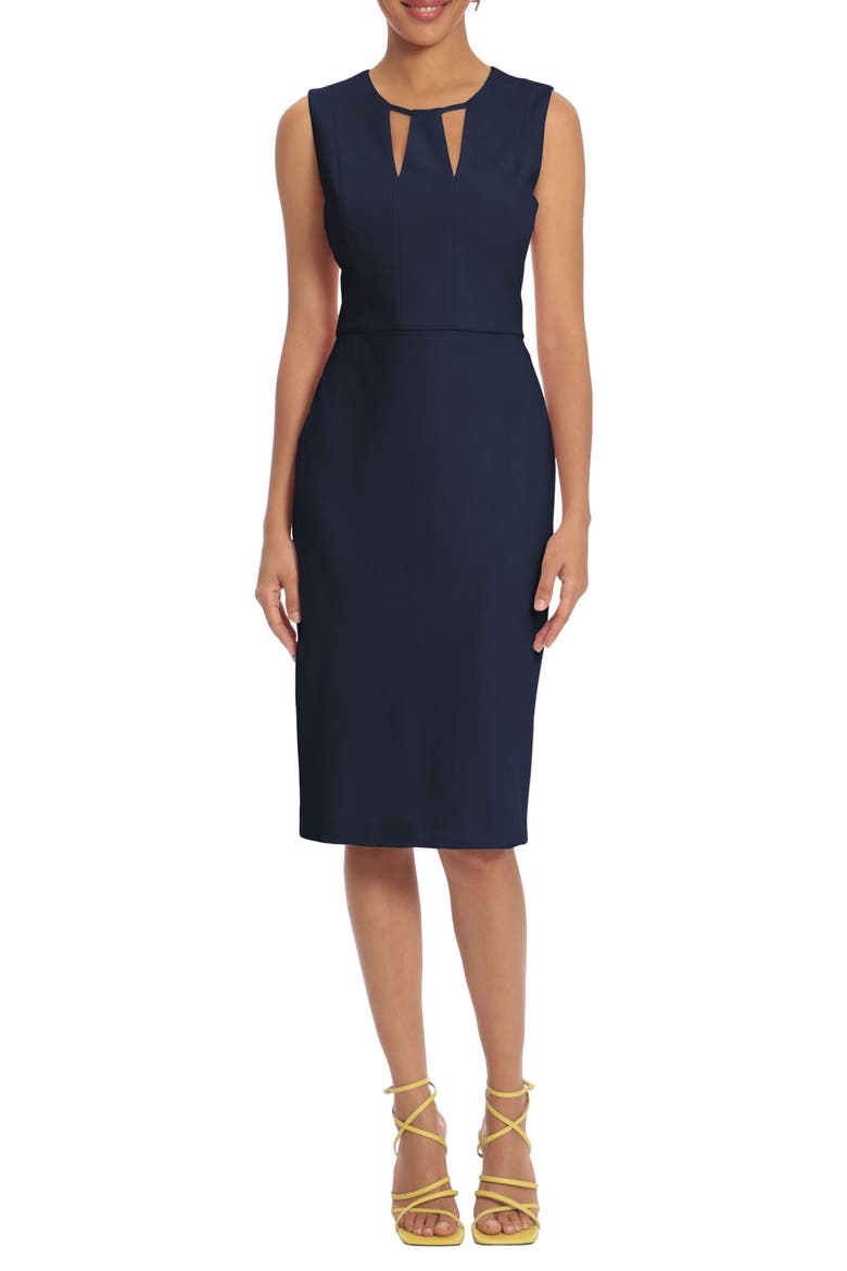 Cutout Sheath Midi Dress, Main, color, TWILIGHT NAVY
