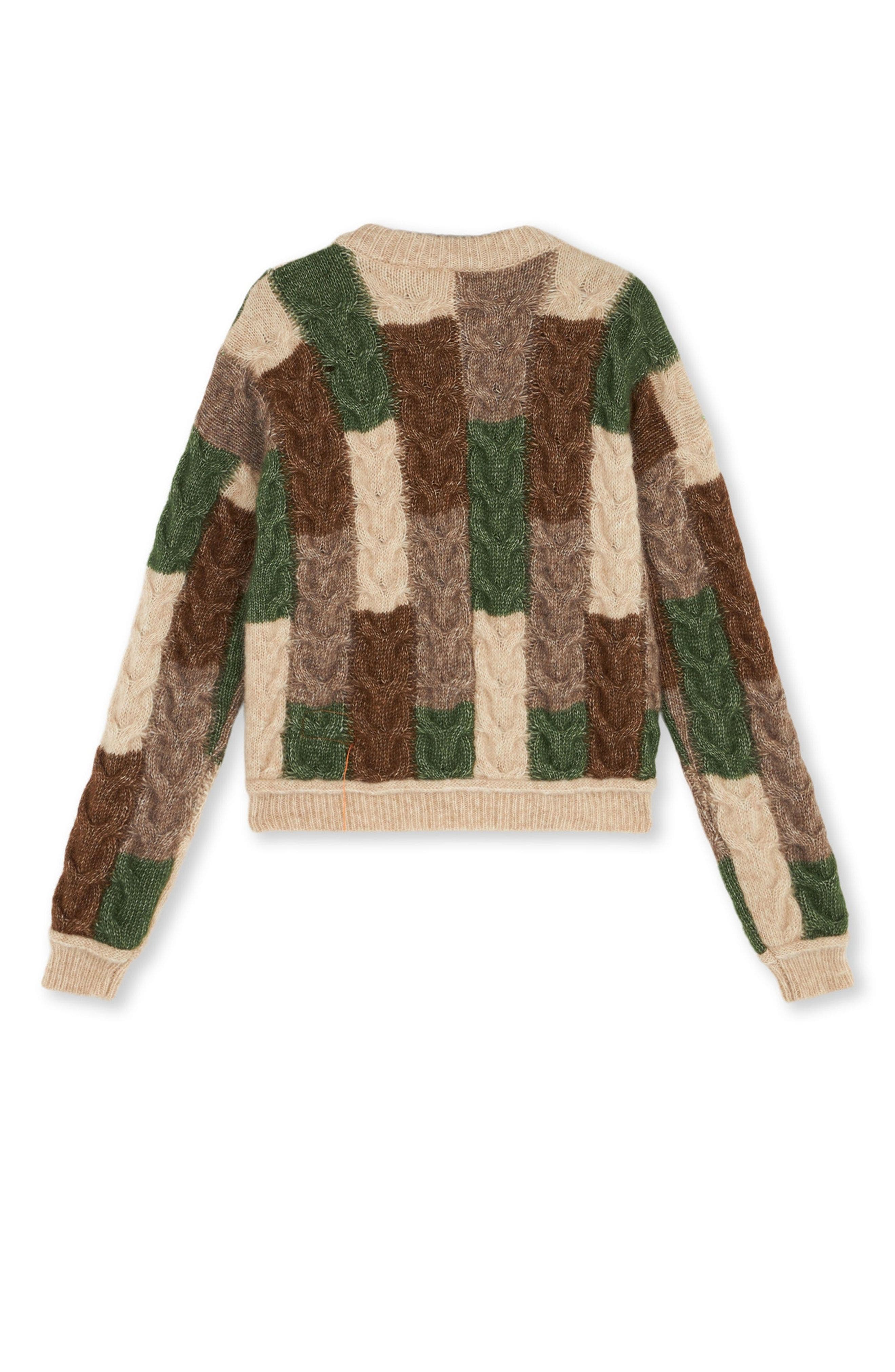 Multicolored Patchwork Crew Neck Sweater - image 2