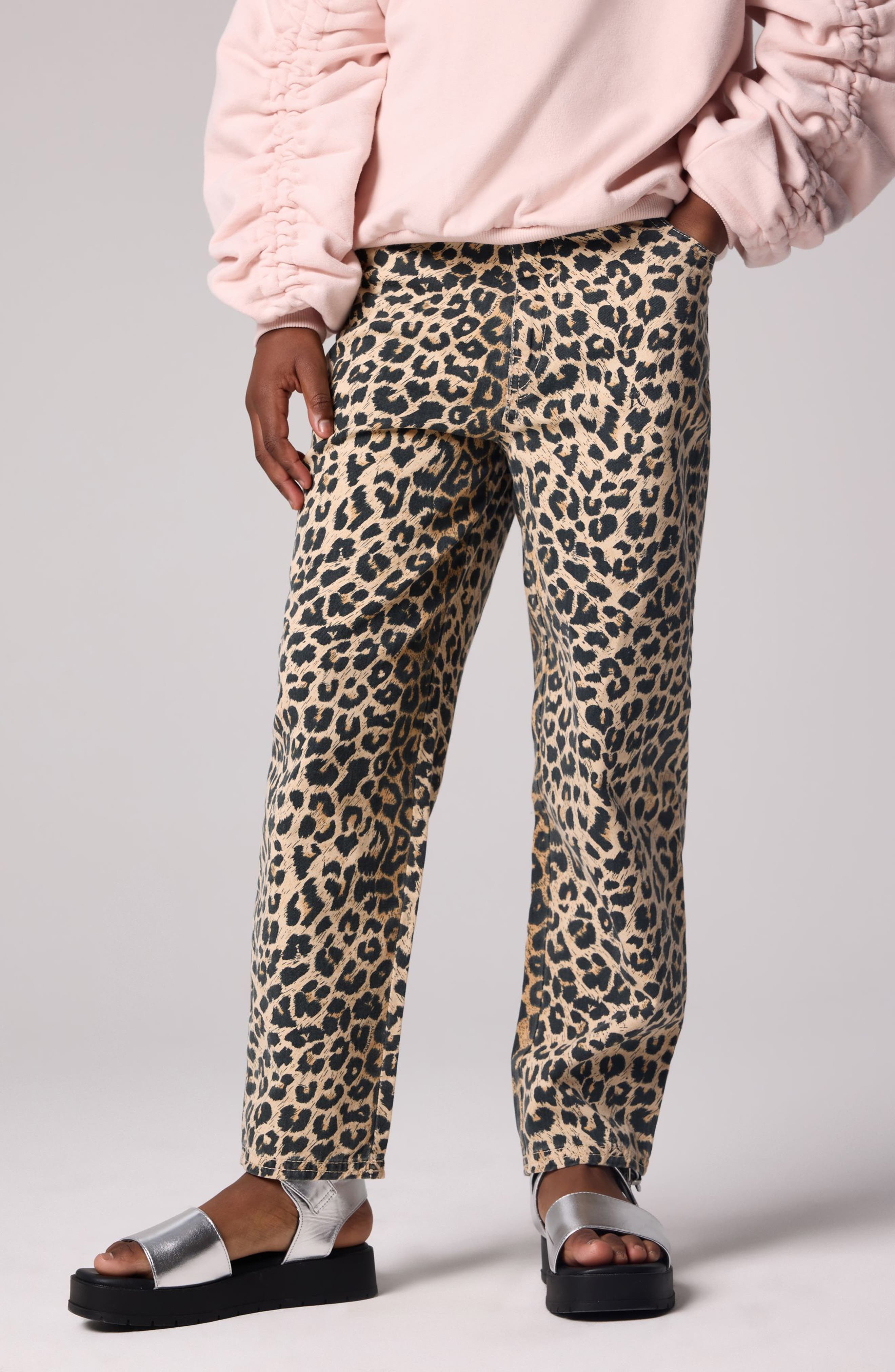 smALLSAINTS by ALLSAINTS Kids' Leopard Print Straight Leg Jeans