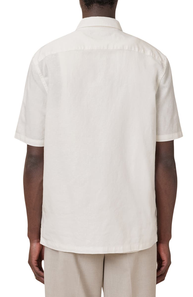 AllSaints Veda Linen Blend Camp Shirt, Alternate, color, Off White