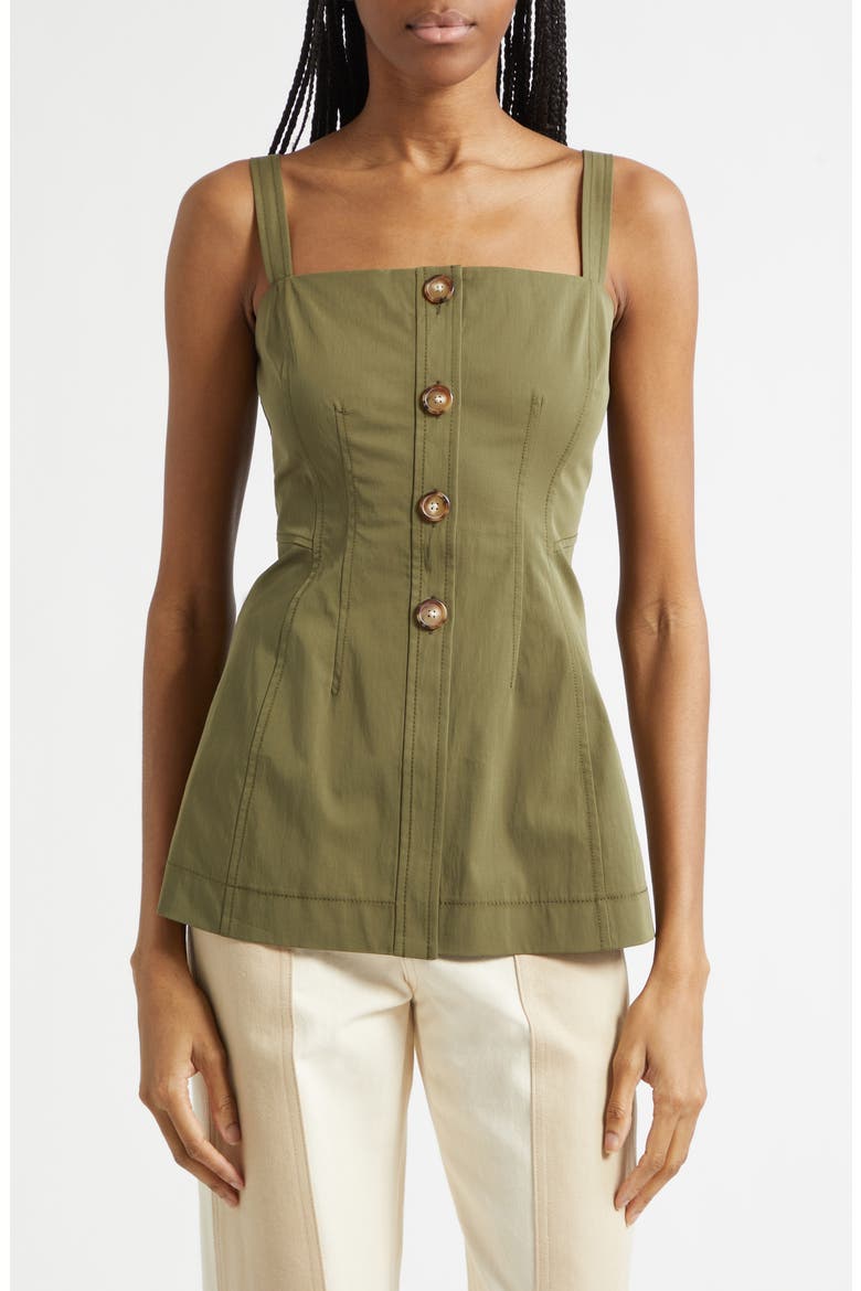 Kariselle Button-Front Top, Main, color, ARMY