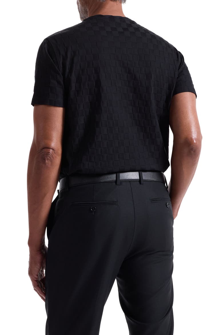 Geo Textured Cotton T-Shirt, Alternate, color, BLACK