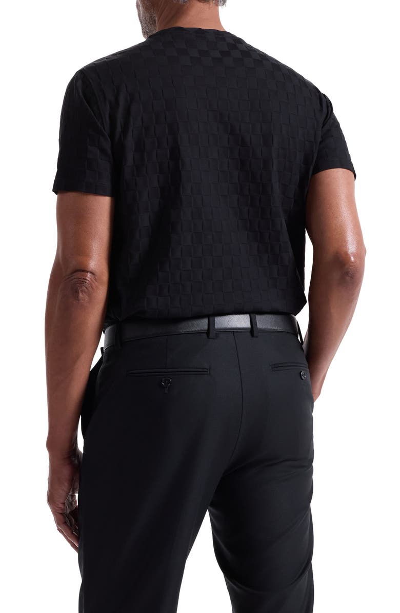 Bugatchi Geo Textured Cotton T-Shirt, Alternate, color, Black