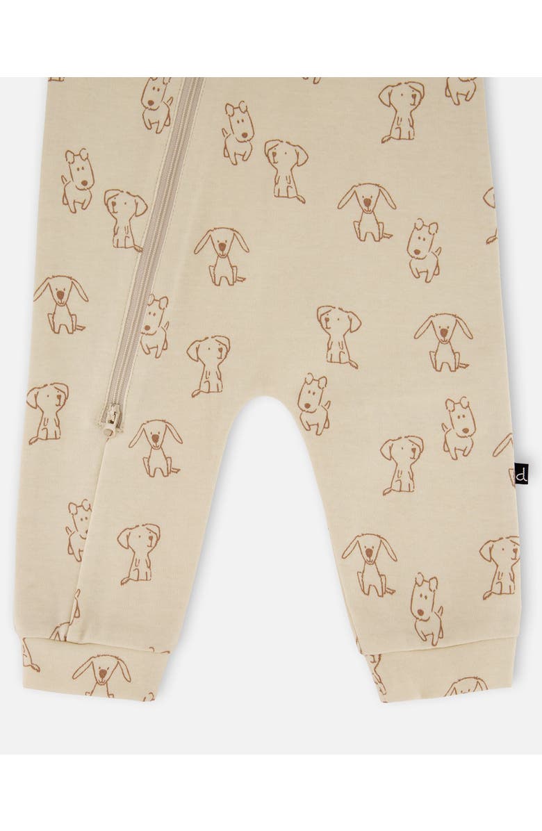 Deux par Deux Organic Cotton Zipped Romper Puppy, Alternate, color, 