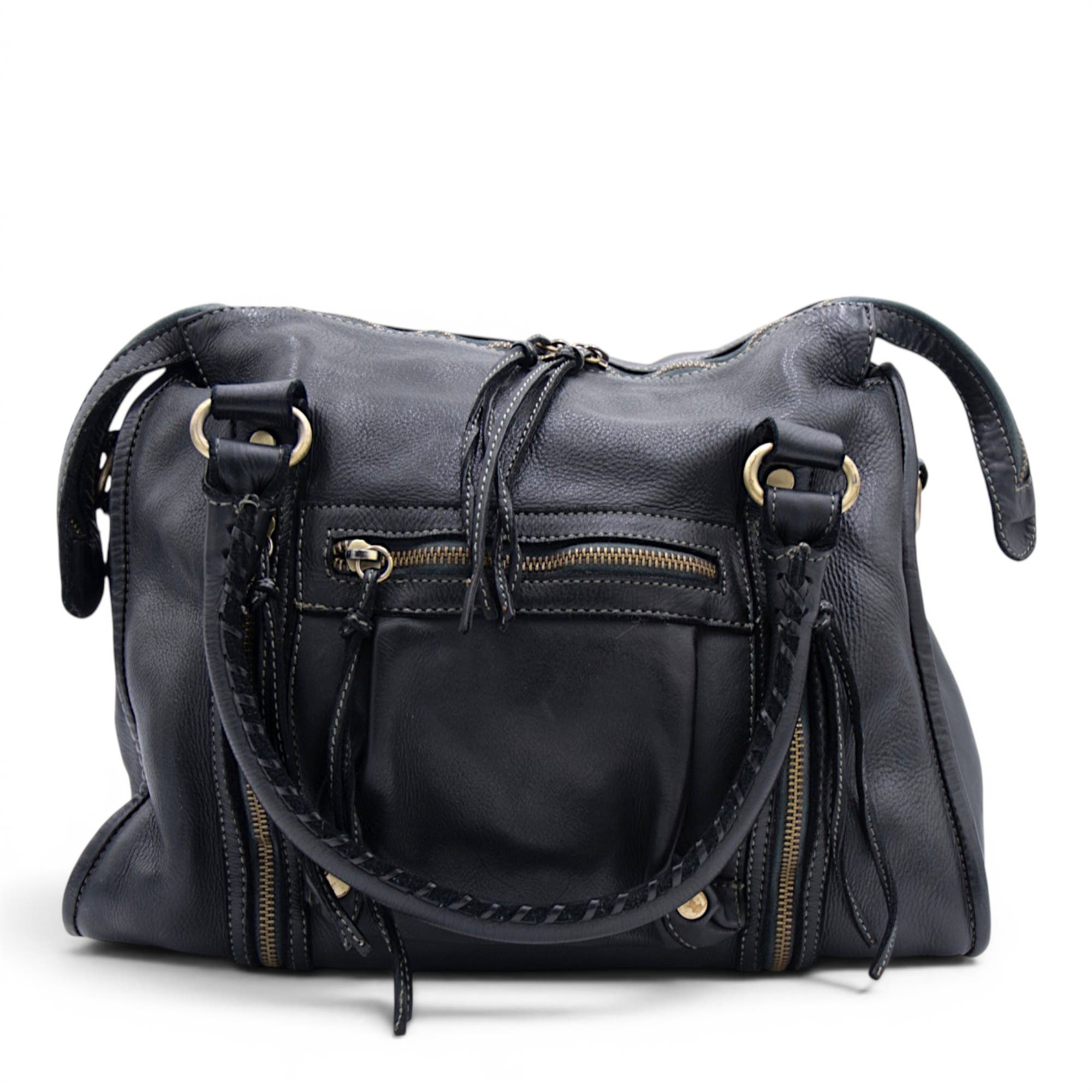 Bolsa Nova Handbags Large Pocket Satchel, Alternate, color, Black