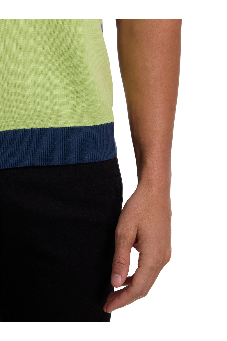 Cotton Three Button Polo, Alternate, color, Blue Multi
