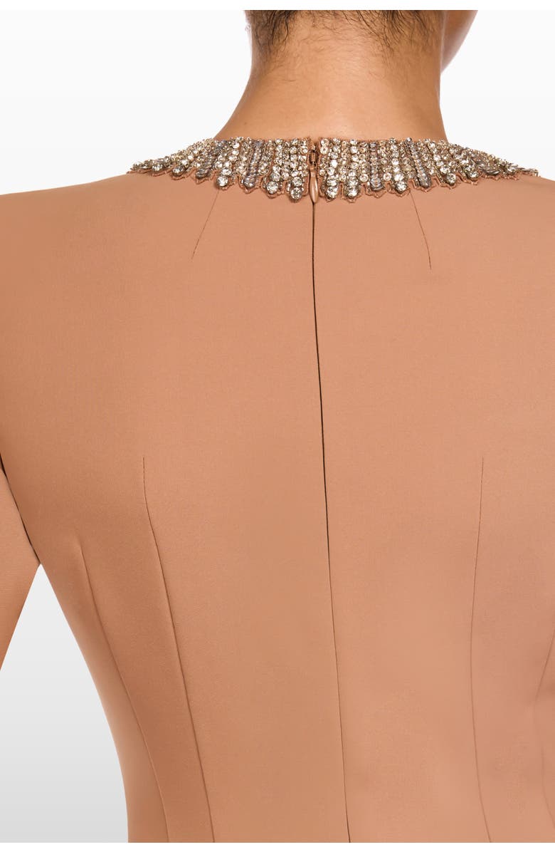 Jenny Packham Cora Long-Sleeve Midi Dress, Alternate, color, Tawny