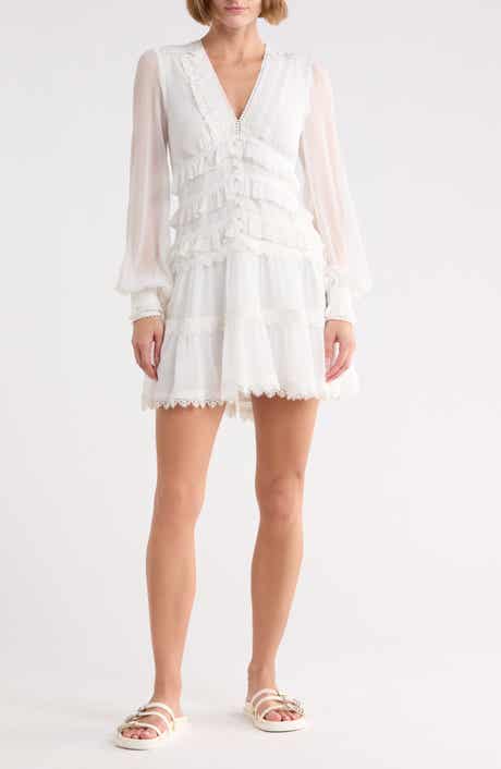 AllSaints Zaphia Long Sleeve Babydoll Minidress