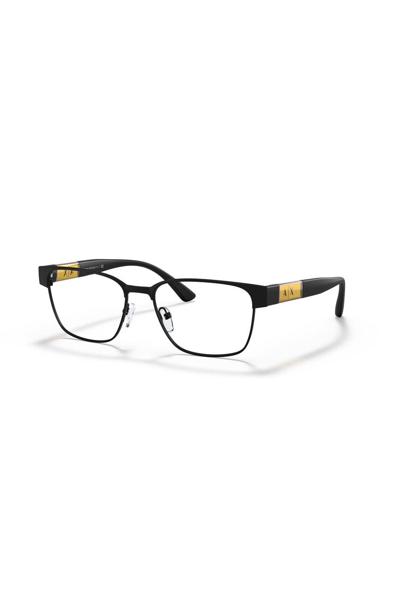 Armani Exchange 55mm Rectangle optical glasses, Main, color, Black