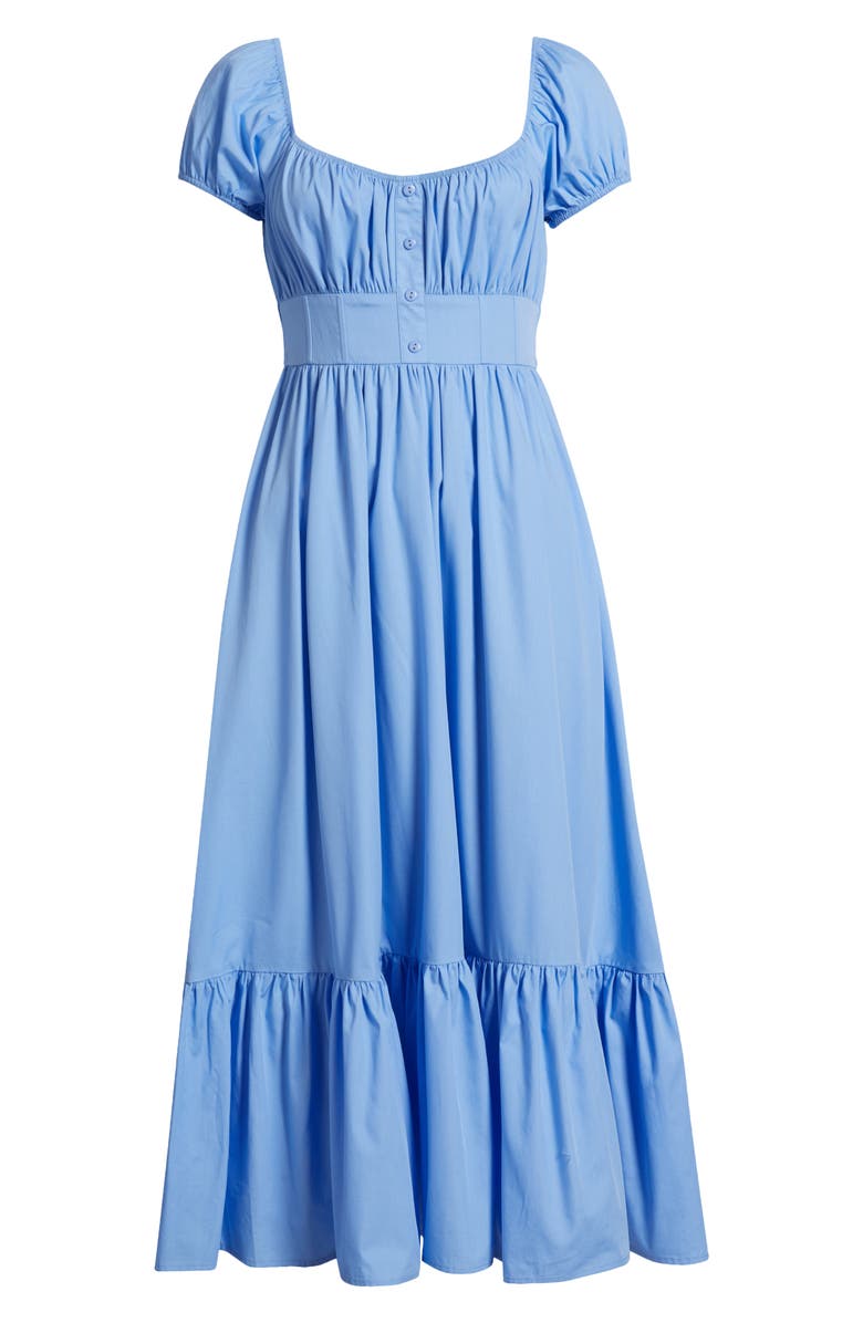 MOON RIVER Poplin High-Low Maxi Dress, Alternate, color, Light Blue