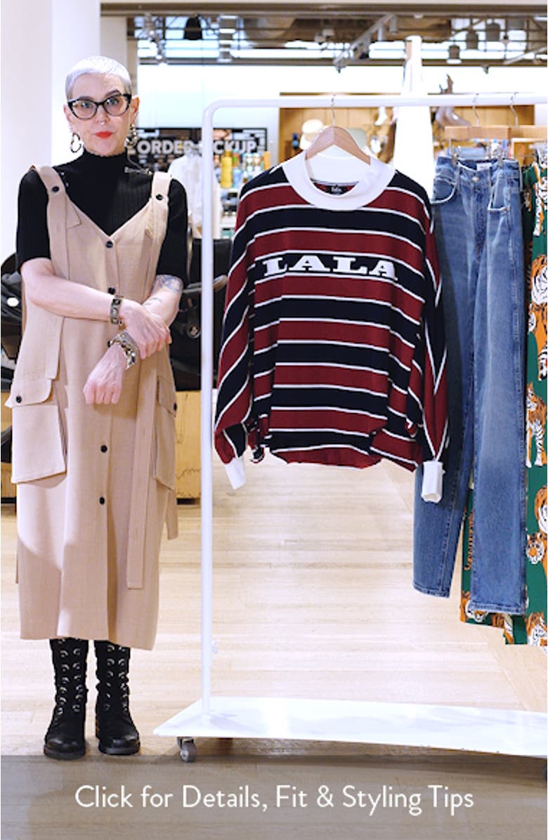 College Dropout Oversize Stripe Logo Sweatshirt, sales video thumbnail