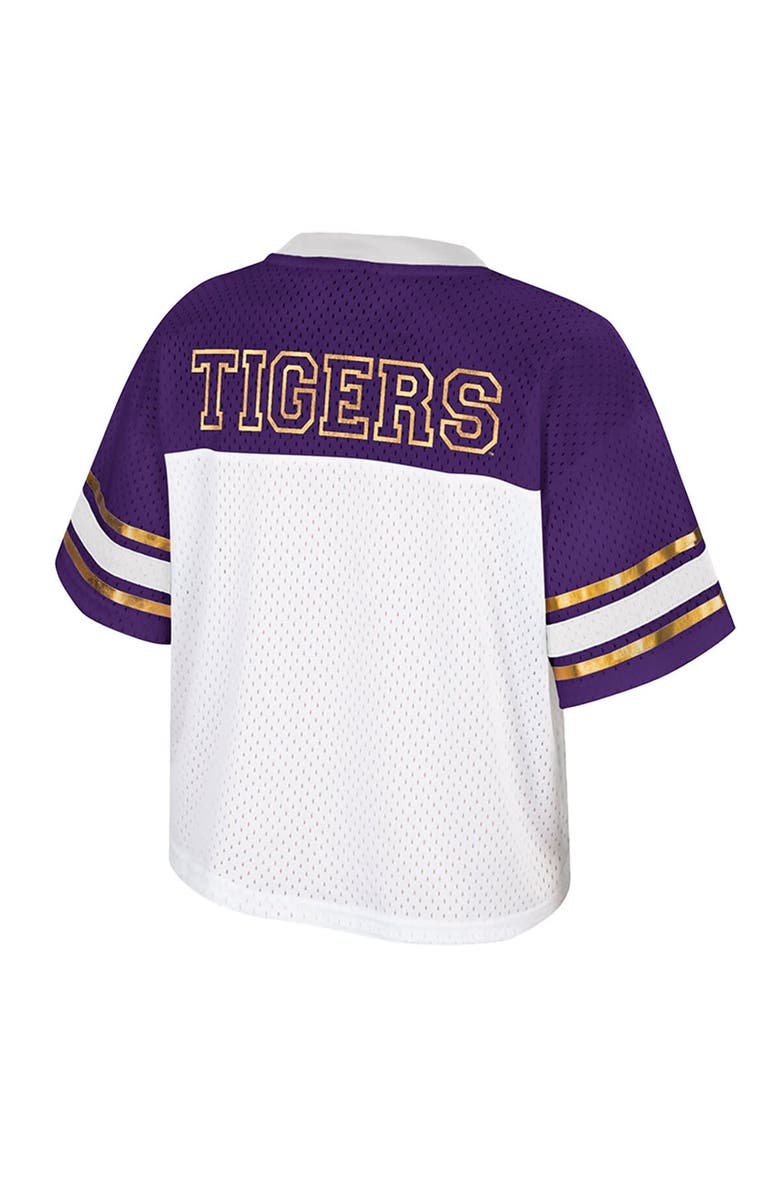 COLOSSEUM Women's Colosseum  White LSU Tigers Treasure Cropped Football Jersey, Alternate, color, White