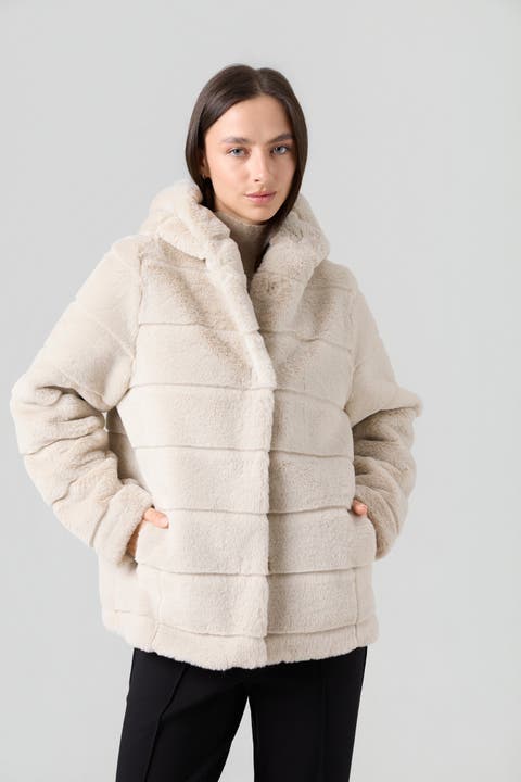 Hooded Faux Fur Coat