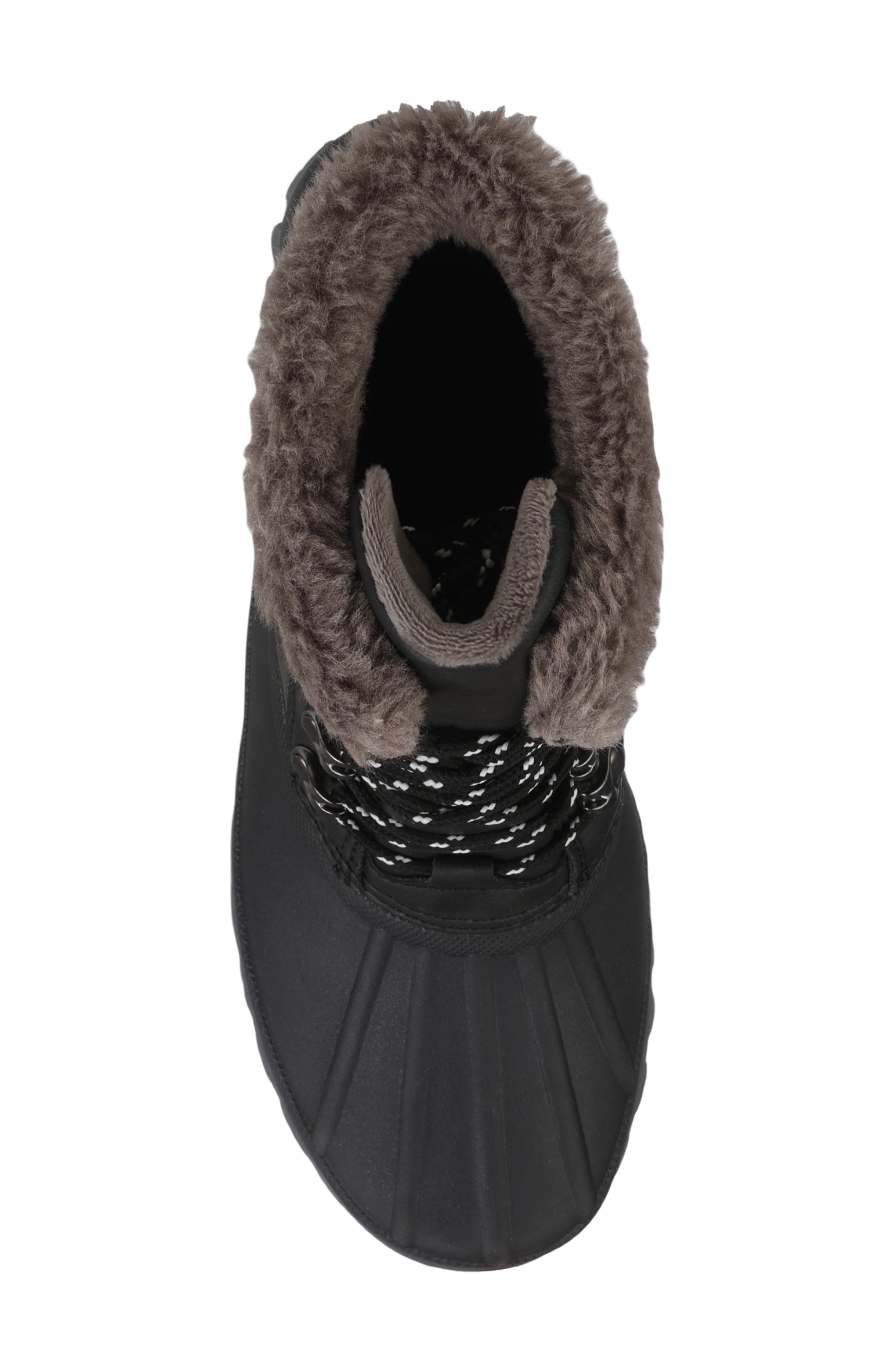 Mykos Faux Fur Lined Lace-Up Boot, Alternate, color, Black