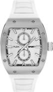 PLEIN SPORT Stormbreaker Three Hand Quartz Silicone Strap Watch, 43mmx 52mm