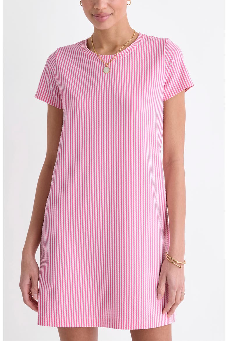 Seersucker Stripe Knit Dress, Alternate, color, BAHAMA BREEZE