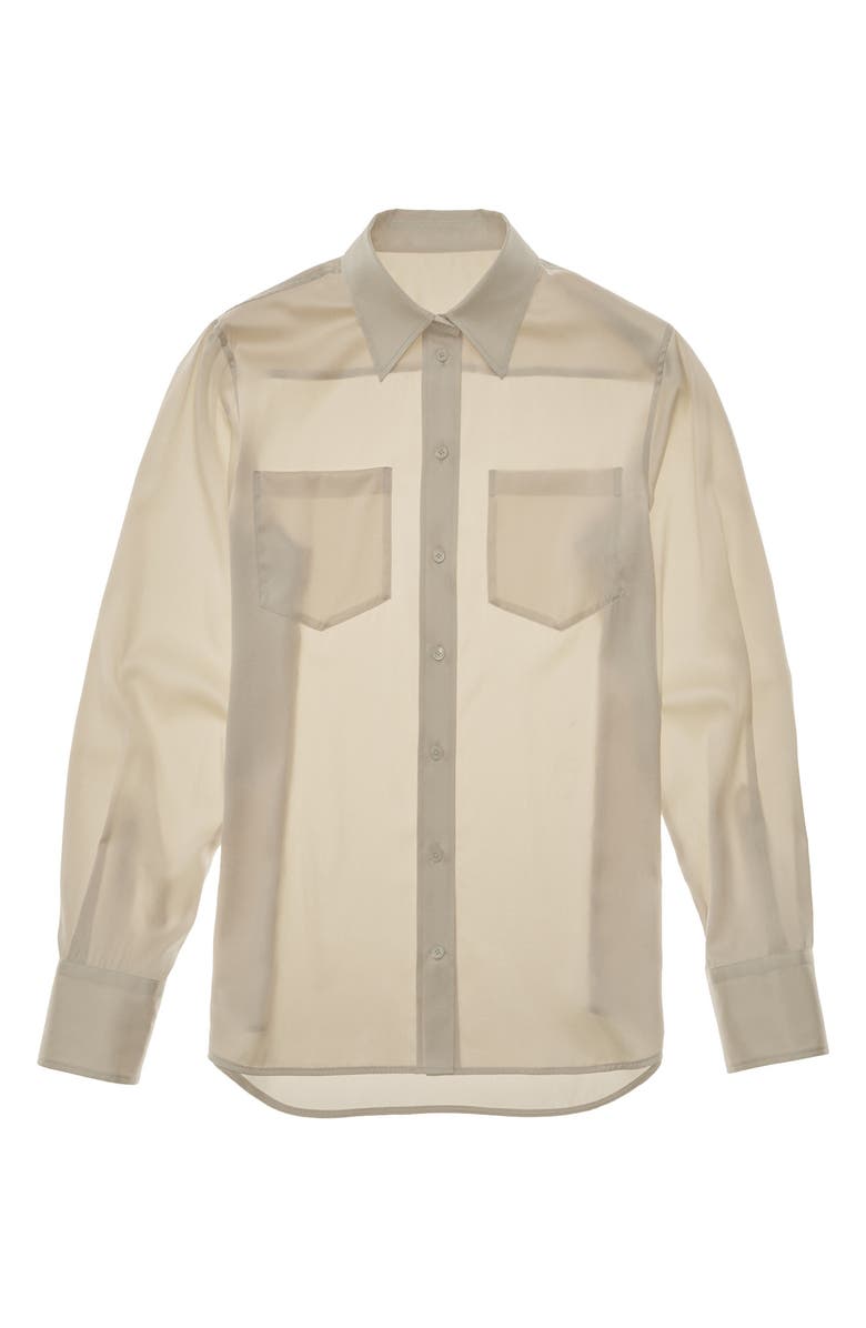 Helmut Lang Core Silk Blend Button-Up Blouse, Alternate, color, 