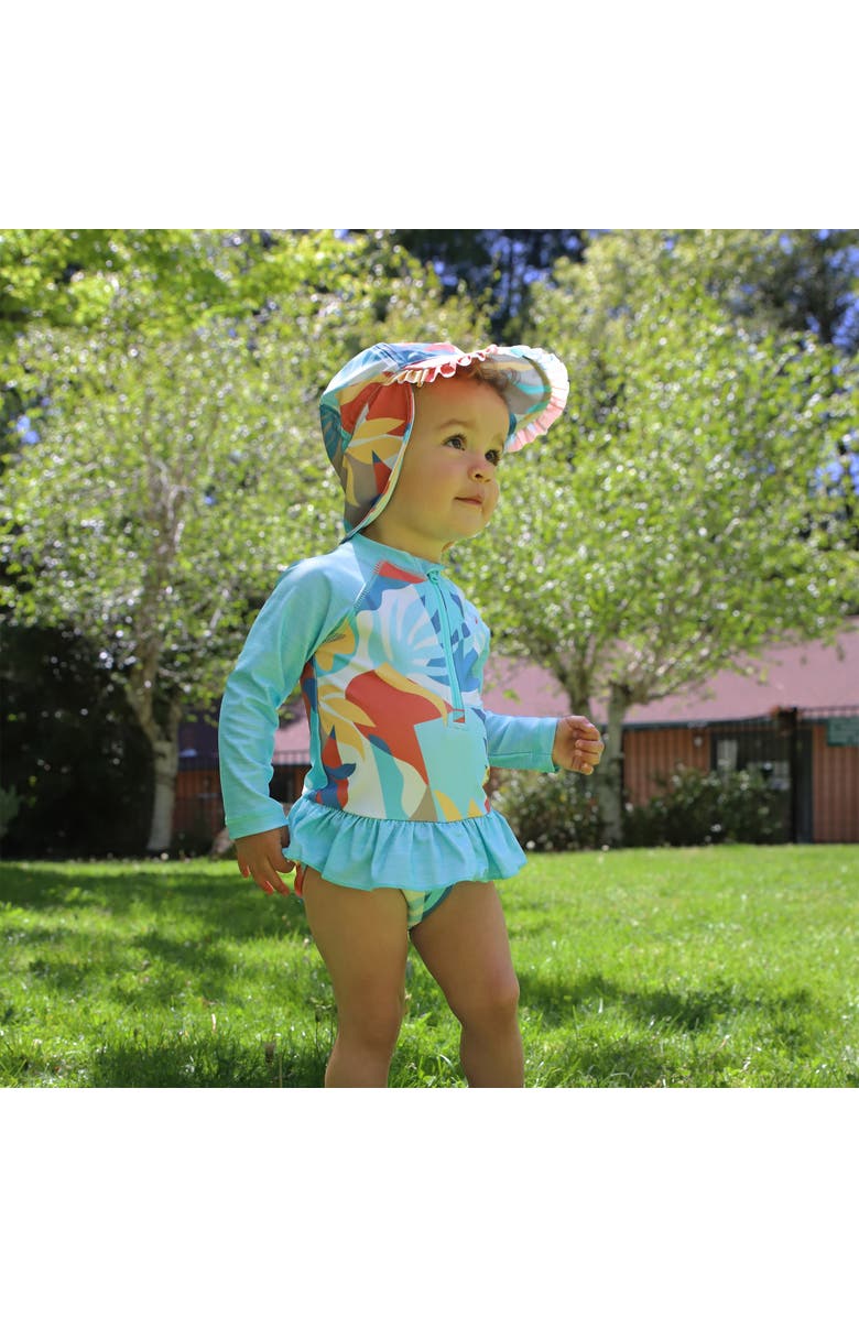 UV Skinz Long Sleeve Ruffled Swim Suit, Alternate, color, 