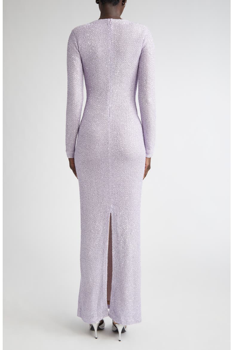 Nicoline Long Sleeve Sequin Stretch Knit Gown, Alternate, color, HYACINTH
